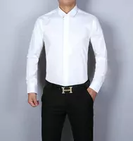armani ea7 chemise slim stretch unie blance
